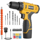 FADAKWALT Atornillador Electrico 12V,Kit Taladro Atornillador Batería,Portabrocas Sin Llave 3/8″ Pulgadas,Destornillador,Destornillador Eléctrico,21+1 Ajustes de Par con Batería y Cargador