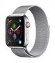 Apple Watch Series 4 (GPS + Cellular) con caja de 44 mm de acero inoxidable en plata y pulsera Milanese Loop en el mismo tono