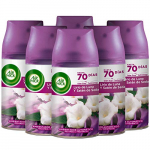 Air Wick Freshmatic – Recambios de ambientador spray automático, esencia para casa con aroma a Lirio de Luna y Satén de Seda – pack de 6