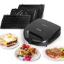 Aigostar Rubik – 750w Sandwichera 3 en 1: Sandwichera Eléctrica, Grill y Gofrera. Placas Desmontables Antiadherentes e Intercambiables. Piloto Indicador Luminoso,Termostato.
