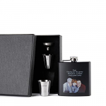 Frasco de cadera personalizado con alcohol, 6 oz, acero inoxidable, embudo, vaso de chupito, frasco de bolsillo grabado para licor, whisky, vino para hombres, niño, papá, padre, regalo, boda