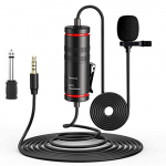 Micrófono de solapa Lavalier Micrófono para Cámara/PC/Android Reducción de Ruido para Grabación de Video DSLR YouTube, Podcast Interview Vlog