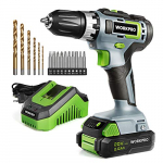 WORKPRO Taladro Atornillador a Batería de 20 V, Destornillador Eléctrico, 2 Velocidades Variables, Carga Rápida, con Batería de 2,0 Ah, Cargador y 16pc Accesorios