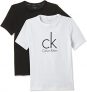 Calvin Klein Modern Tee Camiseta, Negro (Black/White Lg 930), 176 centimeters (Talla del fabricante: 14-16) (Pack de 2) para Niños