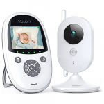 Vigilabebés, Yoton Vigilabebés Cámara de Monitor de Bebé y Video Vigilancia con 2.4″ 800mAh, Modo VOX/8 Nanas/Comunicación Bidireccional/Recargable