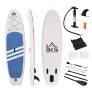 HOMCOM Tabla de Paddle Surf Hinchable con Remo Ajustable Almohadilla Antideslizante y Accesorios Completos Carga Máx. 120 kg 305x80x15 cm Azul Blanco