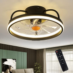 Ventiladores de techo de montaje empotrado con luces y mando a distancia, Modernos ventiladores de techo cerrados sin aspas, Ventilador de techo de 38CM con accesorio de iluminación de atenuación
