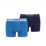Puma Placed Logo – Pack de 2 bóxers para hombre, color azul, talla M
