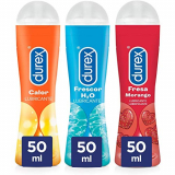 Durex Lubricante Intimo Fresa + Calor + Frescor – 3 X 50ml, Naranja, 50 ml (Paquete de 3), 150 Mililitro