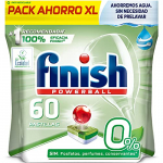 Finish Powerball 0% – Pastillas para el lavavajillas todo en 1 – formato 60 unidades