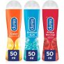 Durex Lubricante Intimo Fresa + Calor + Frescor – 3 X 50ml, Naranja, 50 ml (Paquete de 3), 150 Mililitro
