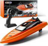 GizmoVine Barcos de Control Remoto para Piscinas y Lagos, Barcos RC de Alta Velocidad de 2,4 GHz para niños, Juguetes de Barcos de Carreras de Aventuras para niños