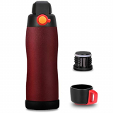 CX&LL Botella Agua Termo Acero Inoxidable – Sin BPA Free, Antigoteo y Prueba de Fugas – Frasco térmico, Cantimplora Aislada (Rojo)