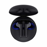 LG TONE Free FN6 Auriculares True Wireless con autolimpieza UVnano, con tecnología Meridian Sound, doble micrófono para llamadas en la oficina, base de carga inalámbrica y carga rápida en color negro