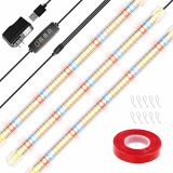 YASBED Lámpara LED para plantas, 3500 K, color rojo y azul, con espectro completo y temporizador, barra para plantas, 10 niveles regulables para plantas de interior, 3 unidades