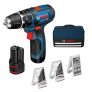 Bosch Professional 12V System Taladro percutor a batería GSB 12V-15 (taladro de madera de Ø máx.: 19 mm, incl. 2×2,0 Ah batería + cargador, 3x juego de taladro, en bolsa) – Amazon Edición