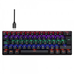 Zienstar 60% Teclado Mecánico Español para Juegos USB C con Cable 61Teclas Outmu Interruptor Azul-Negro
