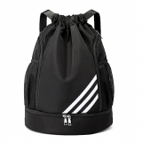CalmGeek Mochila Cuerdas Impermeable Bolsas de Cuerdas Mochila con Cordón Mujer Hombre, Saco de Gimnasia con Ajustable Correa, para Gimnasio Viajes Natación y Diversas Actividades (Negro)