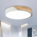 OTREN Plafón Led de Techo Redondo: Dormitorio Madera Lamparas de Techo para Sala de estar Cocina Oficina, 24W 6500K Ø30CM