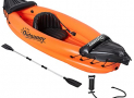 Outsunny Kayak Hinchable para 1 Persona Canoa Kayak Inflable de PVC con Remo Bomba de Mano y Kit de Reparación 270x93x50 cm Naranja