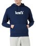 Levi’s Relaxed Graphic PO Poster Hoodie Dress Sweatshirt, Blues, S para Hombre