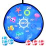 E-More Juego de Tablero de Dardos, 71cm/28inch Juego para niños Dart Board con 6 Bolas, Disco de Juego de Lanzamiento de Dardos para jóvenes y Viejos de Juego Interior al Aire Libre, Mundo Océano