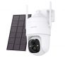 NETVUE Camara Vigilancia WiFi Exterior, Camaras de Vigilancia Sin Cables 360° PTZ con Bateria, Detección de Movimiento PIR, Visión Nocturna en Color, Camara de Seguridad Exterior con Panel Solar