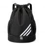 CalmGeek Mochila Cuerdas Impermeable Bolsas de Cuerdas Mochila con Cordón Mujer Hombre, Saco de Gimnasia con Ajustable Correa, para Gimnasio Viajes Natación y Diversas Actividades (Negro)