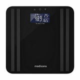 Medisana BS 465 báscula de análisis corporal de hasta 180 kg, báscula personal para medir la grasa corporal, el agua corporal, la masa muscular y el peso de los huesos, Indicador luminoso