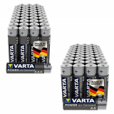 Varta Power On Demand – Pilas alcalinas AA / LR6 / Mignon (Pack de 40 Unidades, 1.5 V) + Pilas AAA Micro Varta Power on Demand, Paquete de 40 Unidades