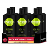Syoss – Champú para pelo rizado – Rizos Pro – 6uds de 440Ml (2.640ml) – Rizos definidos, disciplinados e hidratados – Cabello como recién salido de la peluquería