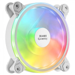 MARSGAMING MFXW, Ventilador PC 12cm, ARGB Dual, Ultra-silencioso 14db, Blanco