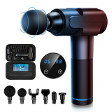 Pistola de Masaje Muscular, Masajeador Muscular Manual de Tejido Profundo, Masajeador de Percusión Ultra Silencioso con 6 Cabezales de Masaje y Pantalla LCD