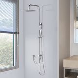Columna de Ducha sin Grifo, Auralum Set de Ducha Cromo, Con Rectangular 29 * 19 cm Ducha de Lluvia