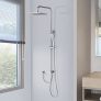 Columna de Ducha sin Grifo, Auralum Set de Ducha Cromo, Con Rectangular 29 * 19 cm Ducha de Lluvia