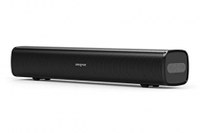 Creative Stage Air – Barra de sonido de ordenador para colocar bajo el monitor, portátil y compacta, con alimentación USB, Bluetooth, entrada auxiliar, MP3 por USB y 6 horas de batería