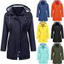 YOYHX Chaqueta de Lluvia con Capucha para Mujer Parka Impermeable para Lluvia Impermeable a Prueba de Viento Chaquetas al Aire Libre Chaquetas Deportivas Chaquetas Rompevientos