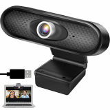 ANGGO Webcam PC con Micrófono 1080P Full HD Webcam PC para Videollamadas Panorámicas y Grabación, Aplicar a Skype, Zoom, Enfoque Automático, USB Webcam Cámara Compatible con Windows, Mac y Android