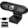 ANGGO Webcam PC con Micrófono 1080P Full HD Webcam PC para Videollamadas Panorámicas y Grabación, Aplicar a Skype, Zoom, Enfoque Automático, USB Webcam Cámara Compatible con Windows, Mac y Android