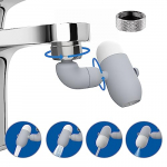 Extensor de Grifo Giratorio 720° con Aireador Presurizador y 4 Modos de Rociado – Adaptador de Grifo M24 con Filtro, Doble Salida de Agua, Ahorro de Agua – Ideal para Duchas, Cocinas y Baños