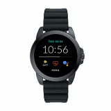 Fossil Connected Smartwatch Gen 5e para Hombre con tecnología Wear OS de Google, frecuencia cardíaca, NFC y notificaciones smartwatch, Silicona Negro