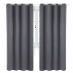 Bedsure Cortinas Opacas Térmicas Aislantes – Cortinas Salon 2 Piezas Acustica y Antiruido, Cortina Protección Solar y Anti Luz 140×240, Gris Oscuro