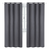 Bedsure Cortinas Opacas Térmicas Aislantes – Cortinas Salon 2 Piezas Acustica y Antiruido, Cortina Protección Solar y Anti Luz 140×240, Gris Oscuro