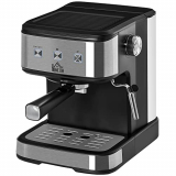 HOMCOM Cafetera Semiautomática 850W de 15 Bares de Presión con Depósito 1,5L Espumador de Leche para Espresso Capuccino Latte Macchiato Vaporizador Orientable 35,5x21x29 cm Negro