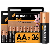 Duracell Plus AA, Pilas Alcalinas , paquete de 36, 1,5 Voltios LR06 MN1500