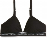 Calvin Klein Relleno triangular sin forro, negro, (talla del fabricante: L) Mujer