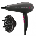Rowenta Infini Pro Elite CV8722 – Secador motor profesional AC 2200 W, función Ionic, boquilla concentradora de 8 mm y difusor, 2 velocidades y 3 temperaturas, botón de aire frío
