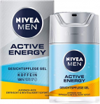 NIVEA MEN Active Energy Gel para el cuidado facial (50 ml), crema facial revitalizante para hombres, crema hidratante de absorción rápida contra signos de fatiga