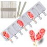 Speyang Moldes de Helado, 8 Pack Juego de Moldes para Polos, Moldes para Helados de Silicona, Creativo DIY Helado Stick Chocolate Postre congelado Bandeja de paletas + 50pcs Palos de Madera