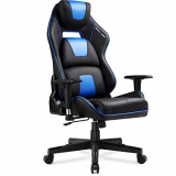 GTPLAYER Silla Gaming Gamer Silla Ergonómica Ordenador Silla de Oficina Cuero de PU con 3D Reposabrazos Altura Ajustable y Respaldo Reclinable (Azúl)